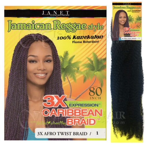 JANET COLLECTION: 3X Afro Twist Caribbean Braid