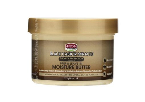 AFRICAN PRIDE - BLACK CASTOR - MIRACLE PREP & LEAVE-IN MOISTURE BUTTER 8oz