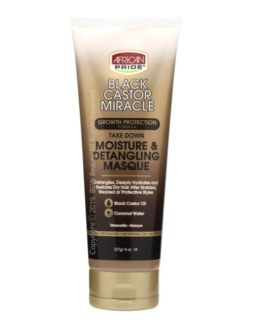 AFRICAN PRIDE - BLACK CASTOR - MIRACLE TAKE DOWN MOISTURE & DETANGLING MASQUE 8oz