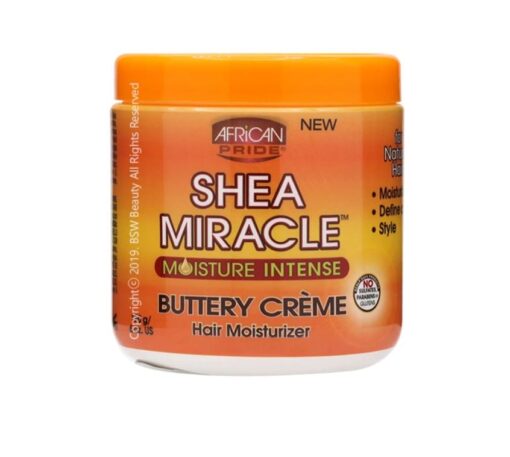 AFRICAN PRIDE - SHEA MIRACLE - MOISTURE INTENSE BUTTERY CREME HAIR MOISTURIZER 6oz