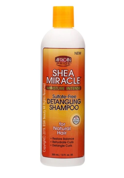 AFRICAN PRIDE - SHEA MIRACLE - MOISTURE INTENSE SUFLATE-FREE DETANGLING SHAMPOO 12oz