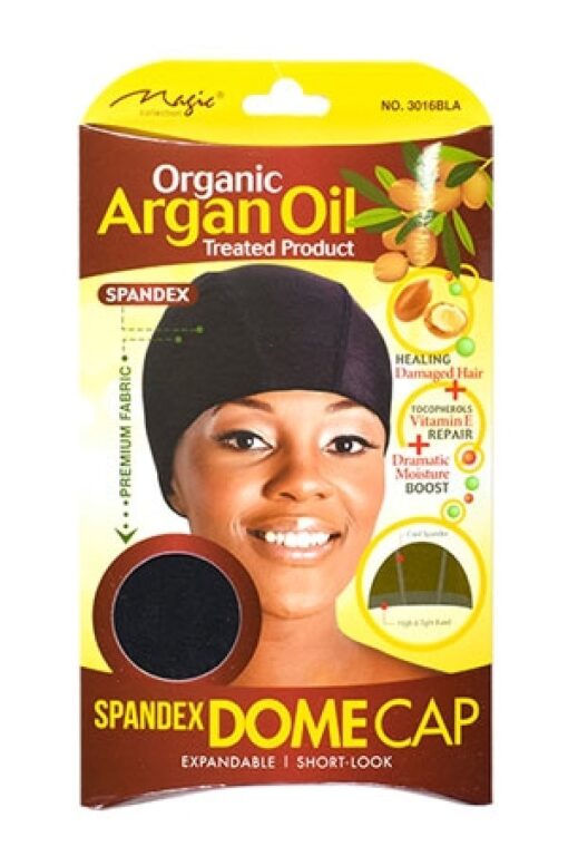 Magic Collection - Organic Argan Oil Spandex Dome Cap - Black