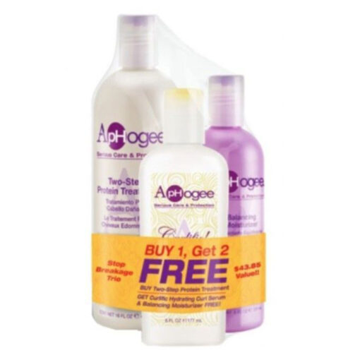 Aphogee - Combo 3 pcs (Two-Step Treatment 16 oz + Balancing moisturizer 8 oz + Curlific! Hydrating Curl Serum 6 oz)