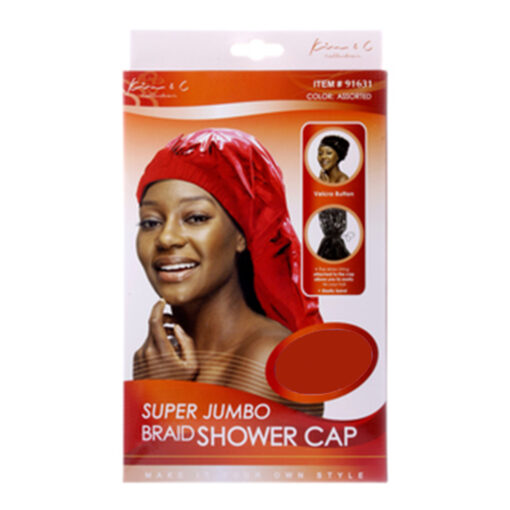 KIM & C - Super Jumbo Braid Shower Cap - Red