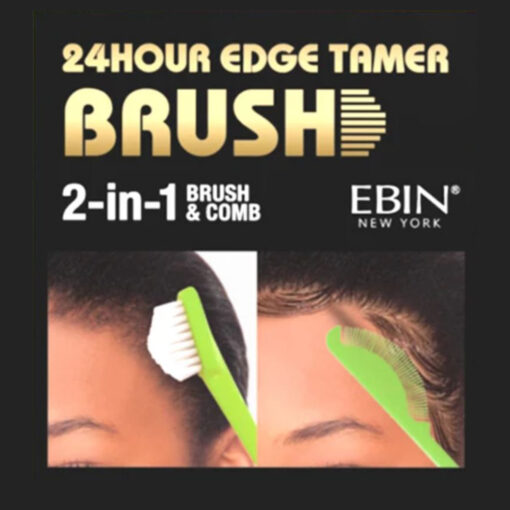 Ebin - 24 Hour Edge Tamer Brush - 2 in 1 Brush & Comb