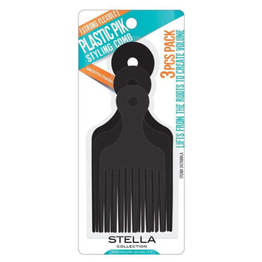 Stella Collection - Plastic Pik Styling Comb - 3 Pcs Pack